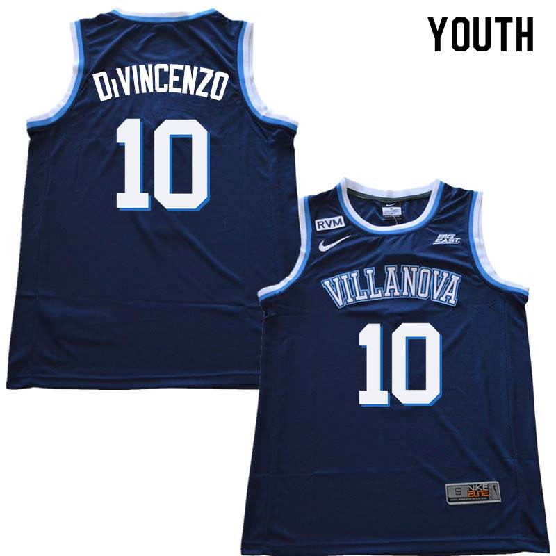 2018 Youth #10 Donte DiVincenzo Willanova Wildcats College Basketball Jerseys Sale-Navy - Click Image to Close